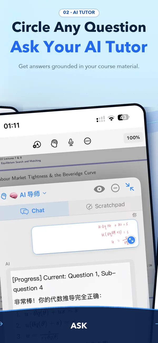Asking AI about selected content in BBNotes